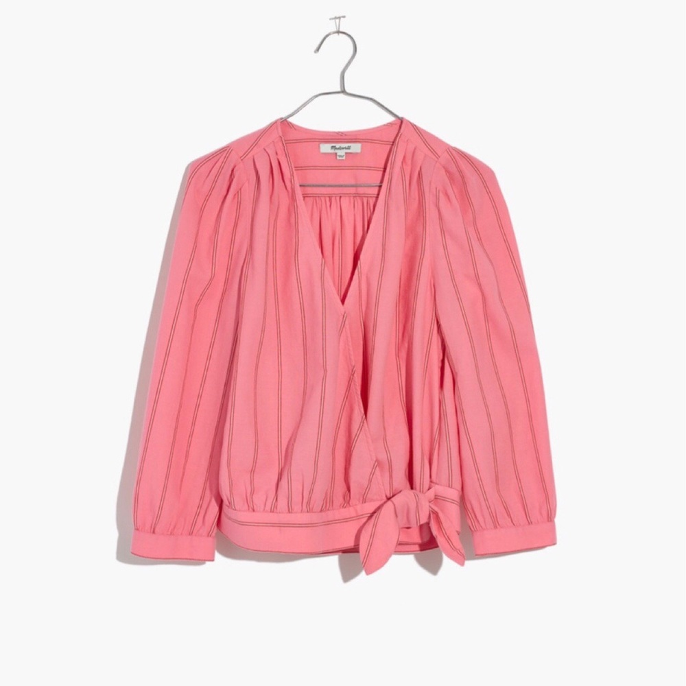 Madewell Wrap Top in Cecilia Stripe